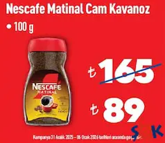 NESCAFE MATİNAL KAHVE CAM KAVANOZ 100 G fiyat ve kampanya bilgisi